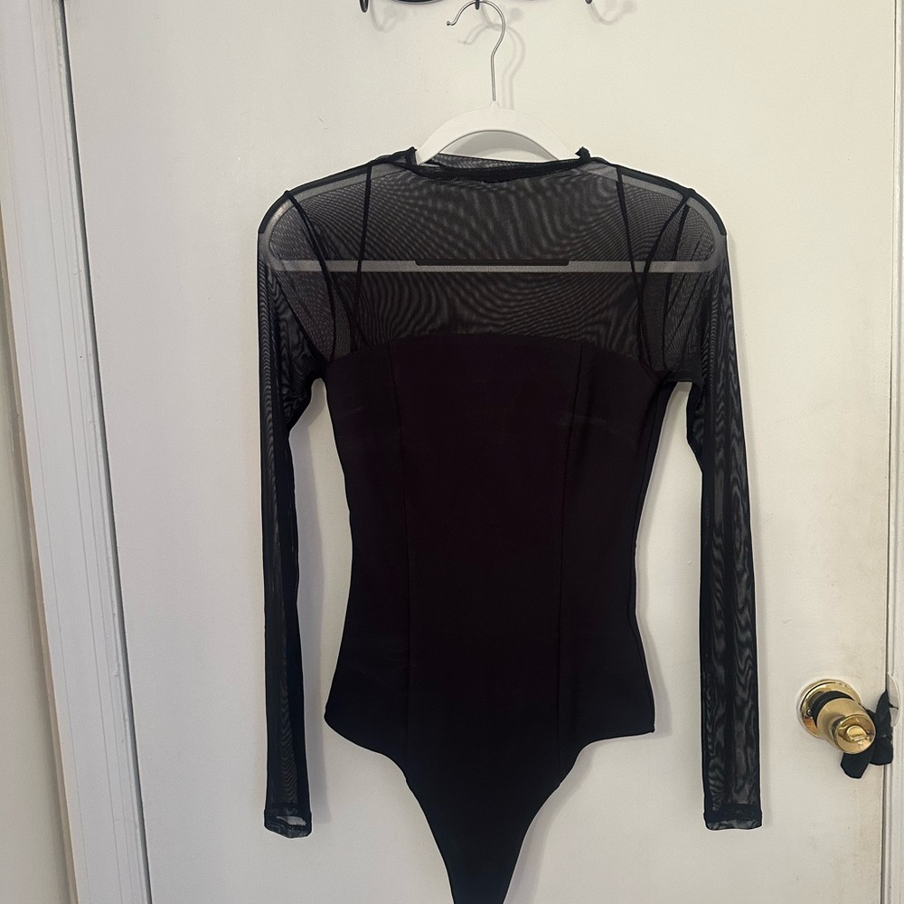 Abercrombie & Fitch Black Mesh Bodysuit